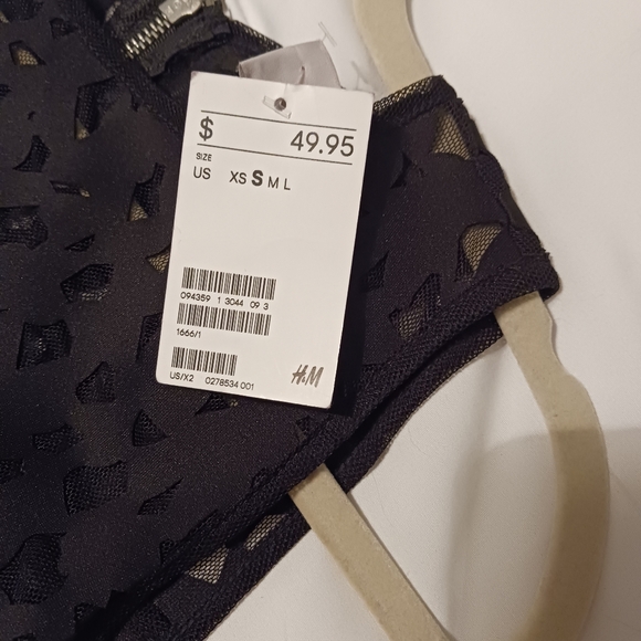 NWT Women's H&M size Small S midi dress black over lining - Picture 3 of 6